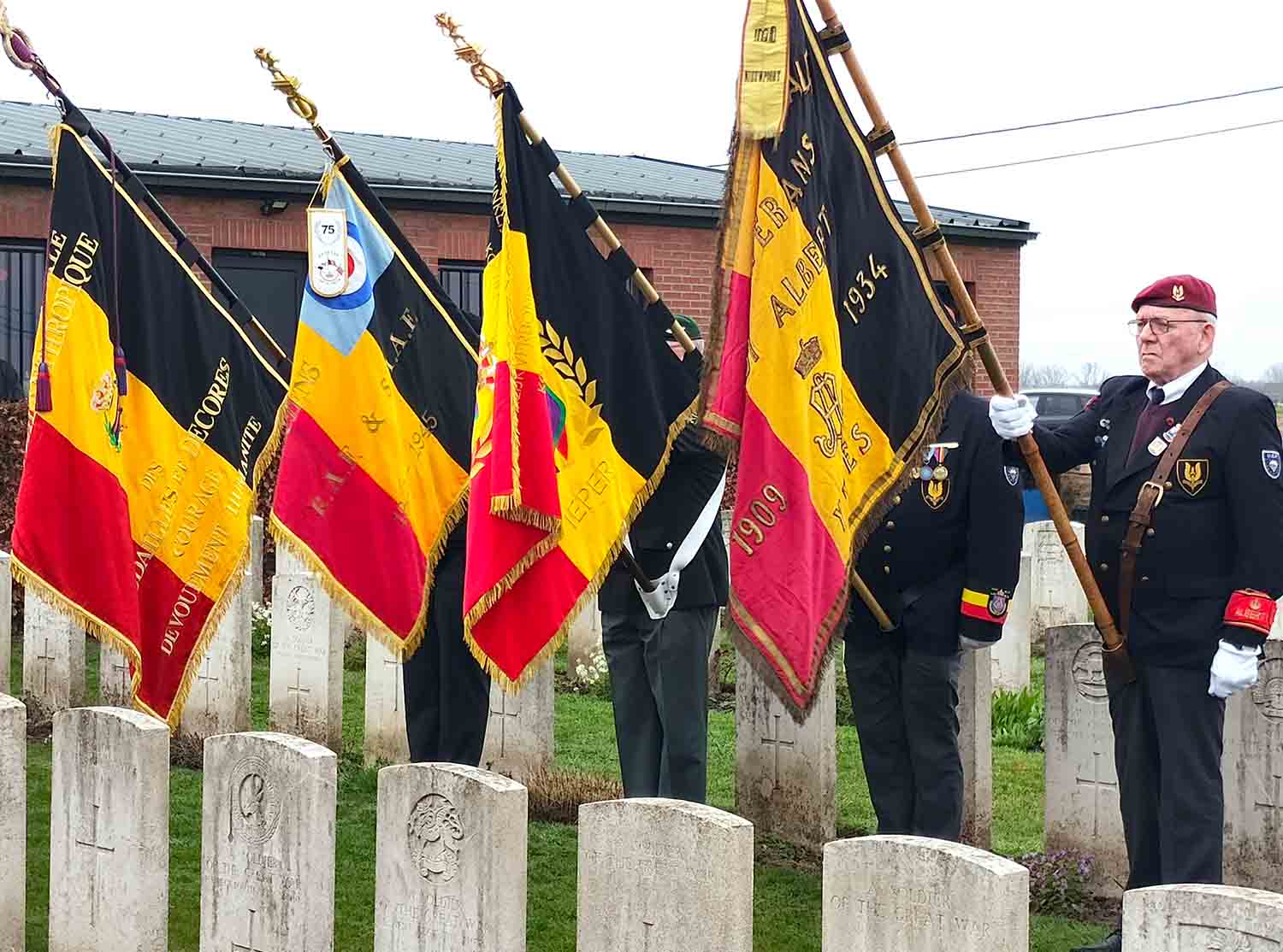 Grave of Lieutenant Charles Stewart Cautherley is rededicated at CWGC Poelcapelle British Cemetery, Belgium