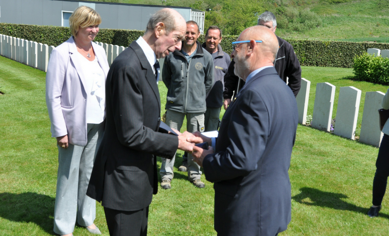 HRH The Duke of Kent follows in grandfather’s footsteps on visit to Western Front