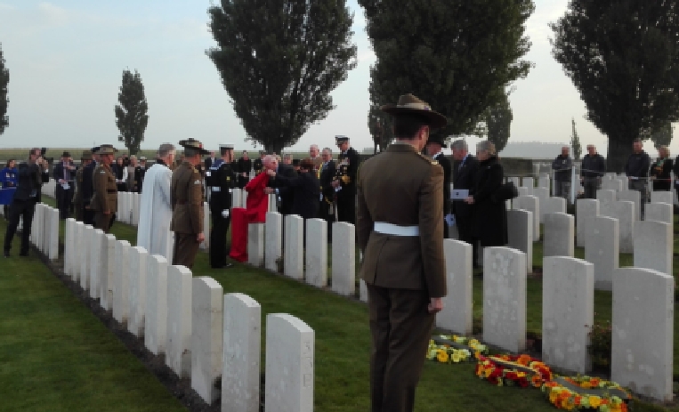 Graves of two Australian soldiers rededicated after Polygon Wood Dawn Service