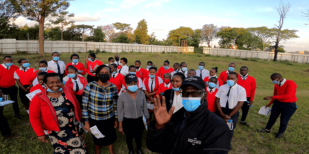 Students at Kariokor Cemetery