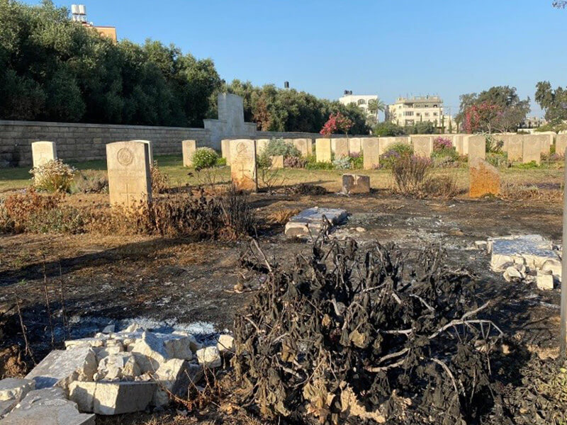 Gaza War Cemetery repaired after recent unrest