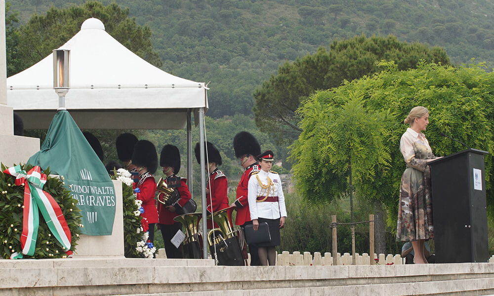 Duchess of Edinburgh at Cassino Cemetery