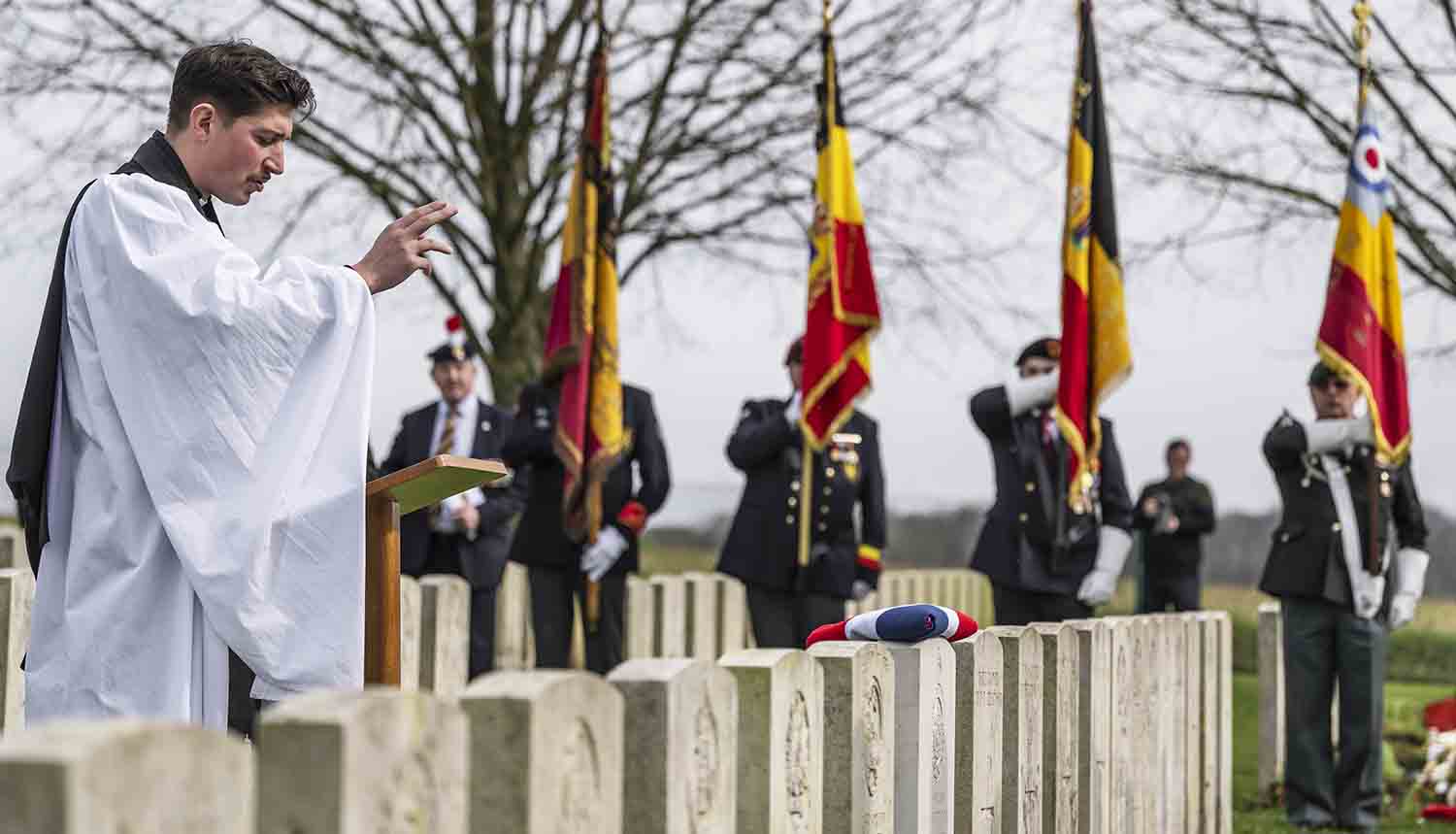 Graves of three First World War soldiers rededicated in Belgium
