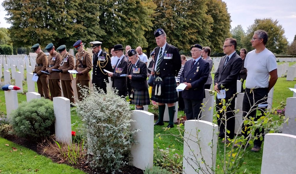 Photo 3 The Rededication Service For Pte Coia Takes Place In Bayeux War Cemetery