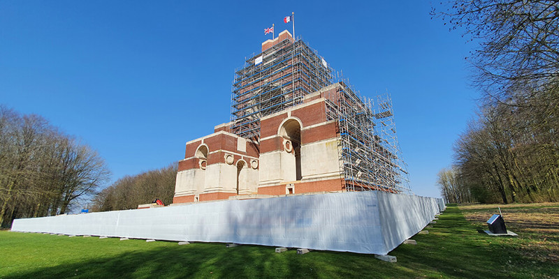 Thiepval Memorial under Scaffolding