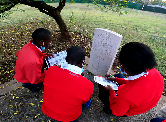 Students learn about the world wars in Kenya