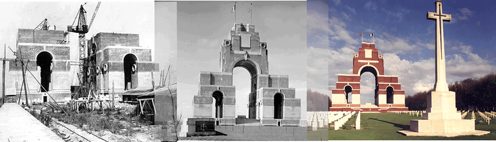 Thiepval Memorial through time