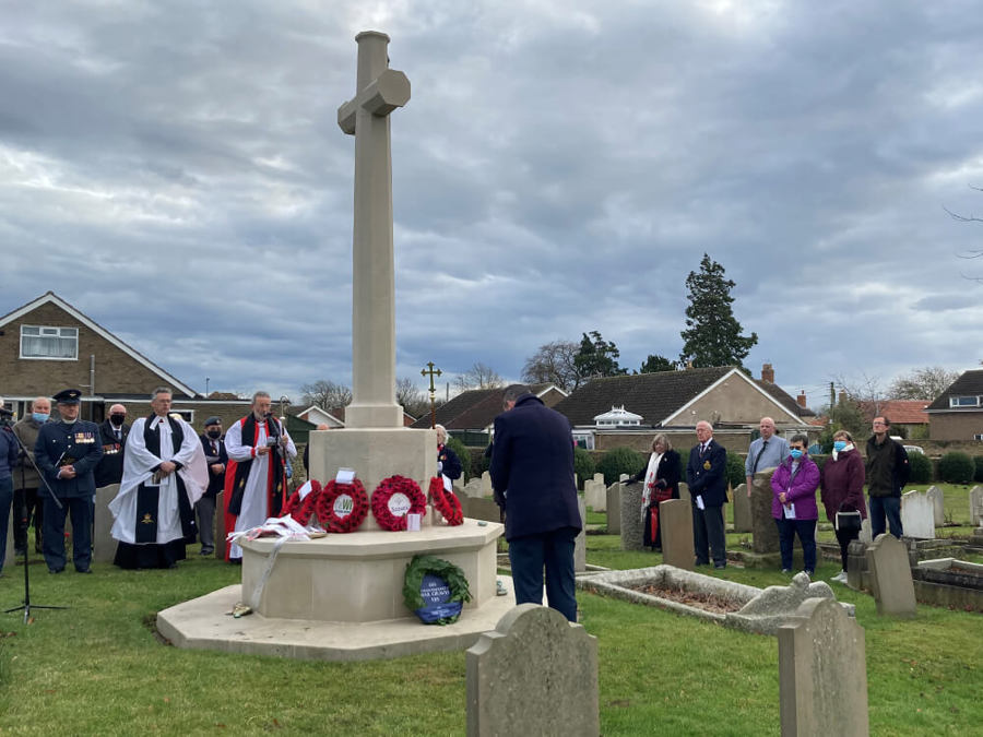 Wreath laying at Cranwell (St Andrew) Cemetery