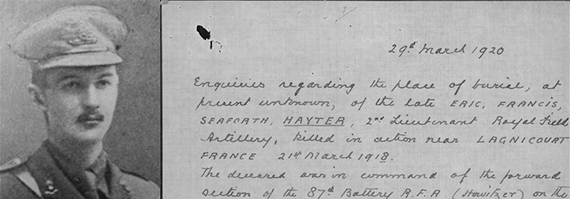 Second Lieutenant Eric Frances Seaforth Hayter