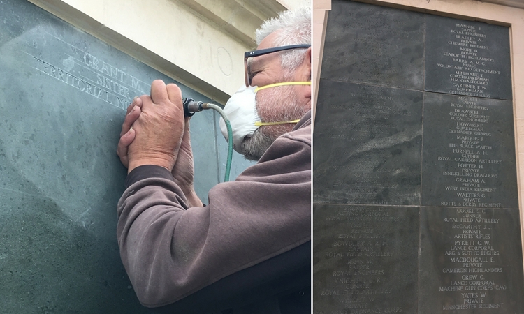 New names of the fallen engraved onto the CWGC’s First World War memorial