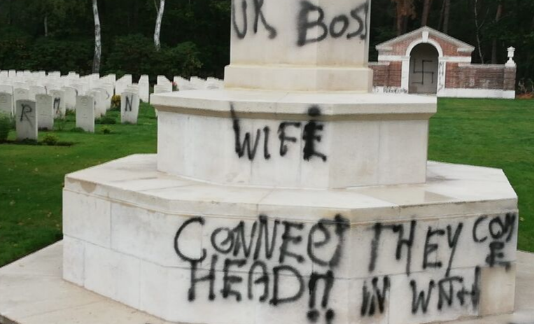 Vandalism at Mierlo War Cemetery