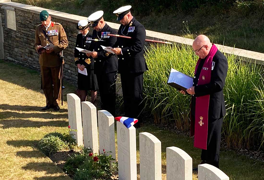 The graves of two Royal Naval Division (RND) officers from the Great War rededicated in France
