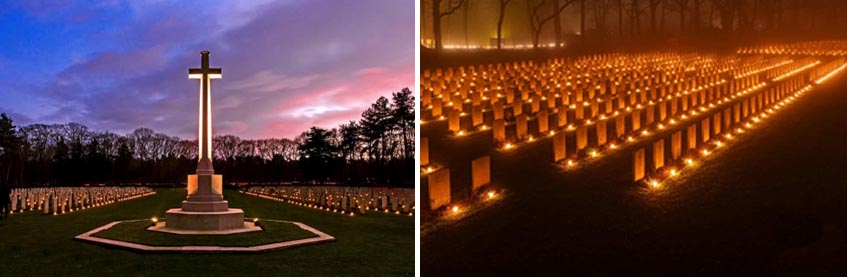 Christmas remembrance candles lit in Belgium and the Netherlands